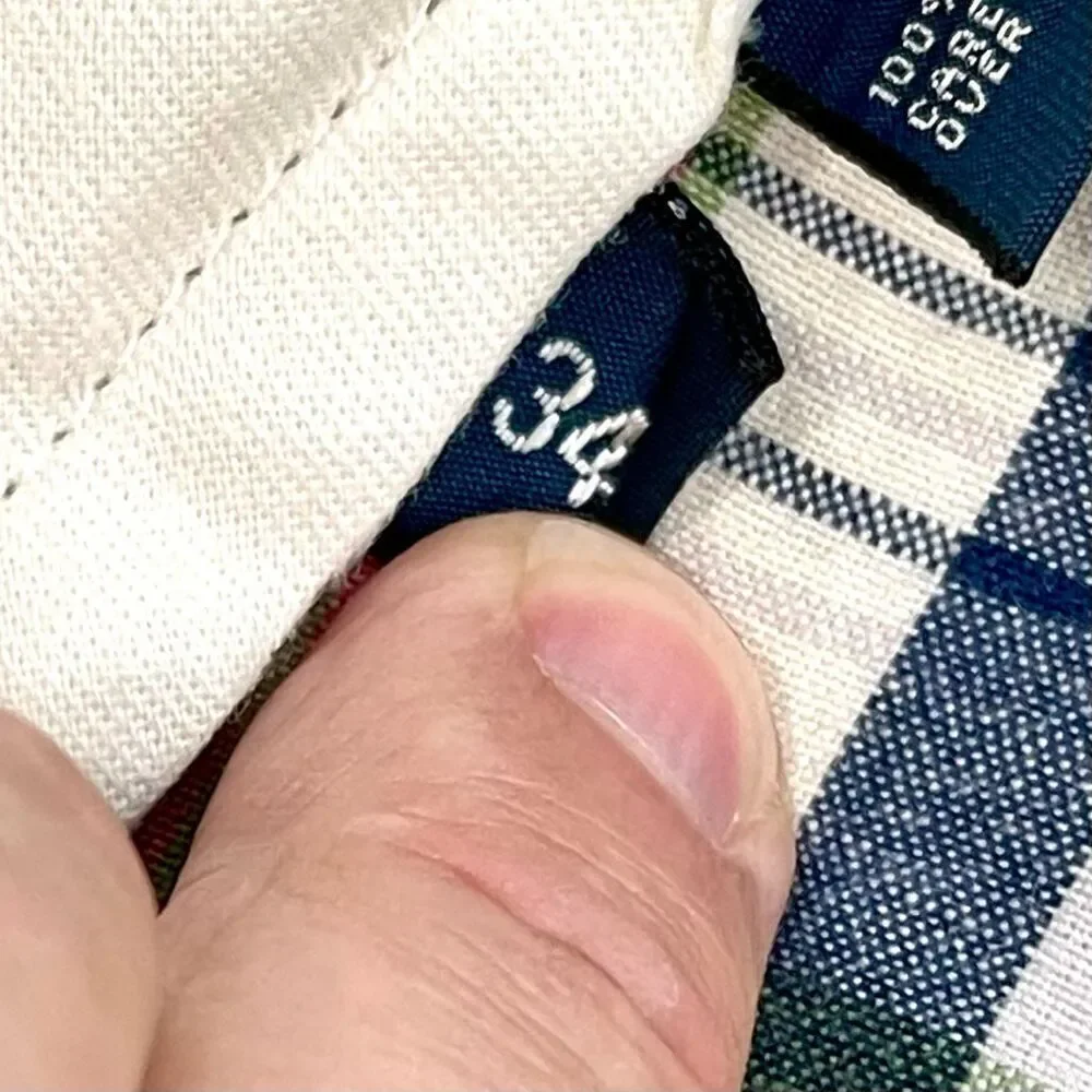 Polo by Ralph Lauren Plaid 1967 Flat Front Shorts. Size 34.